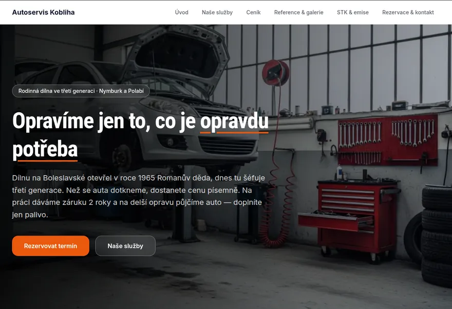 Ukázkový web — Autoservis Kobliha