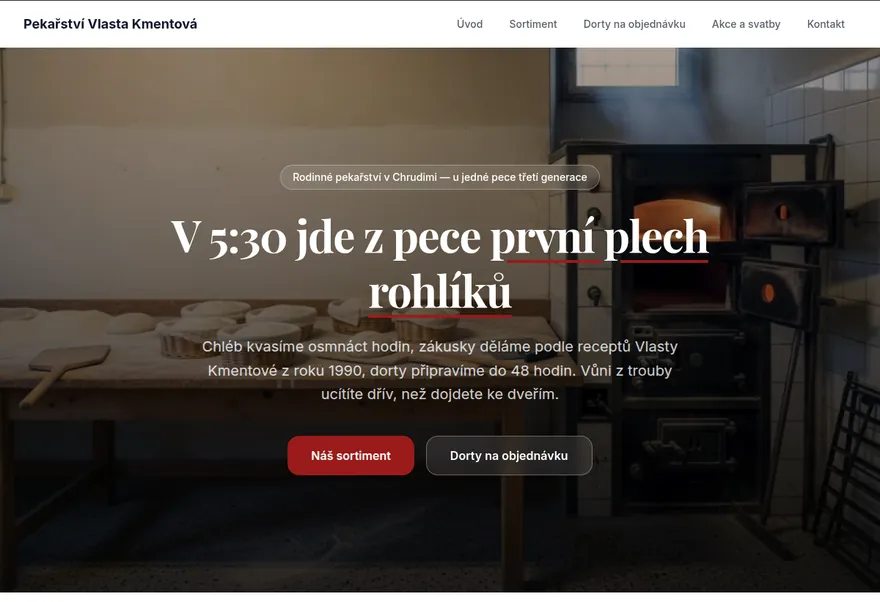 Ukázkový web — Pekařství Vlasta Kmentová